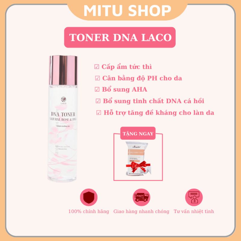 [MUA 1 TẶNG 1] DNA Toner Laco cấp ẩm, cân bằng độ PH, se khít lỗ chân lông, dưỡng da mịn màng, căng bóng