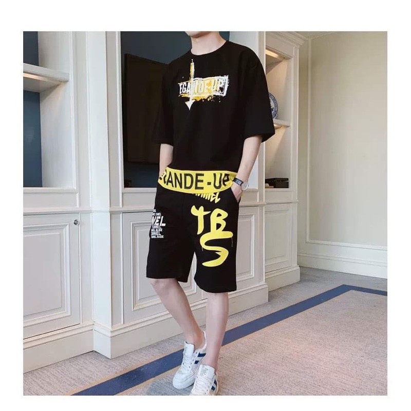 Bộ Nam Hè.Áo Phông Cộc Tay In Hình (NT) + Quần UniSex Thời Trang Nam Hè Phong Cách Hàn Quốc | BigBuy360 - bigbuy360.vn