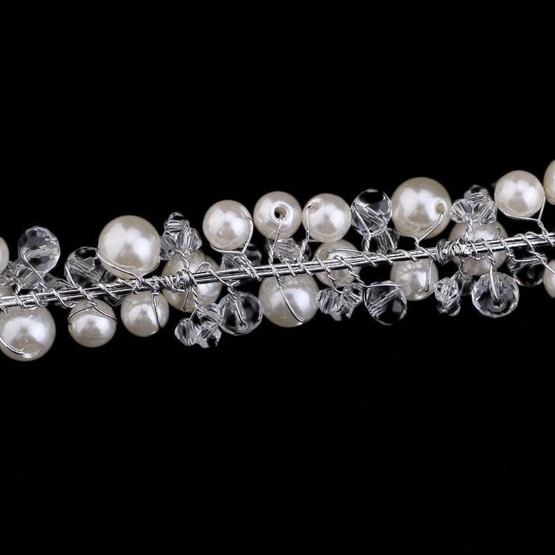 Băng đô cài tóc hạt ngọc trai thời trang quý phái cho cô dâu