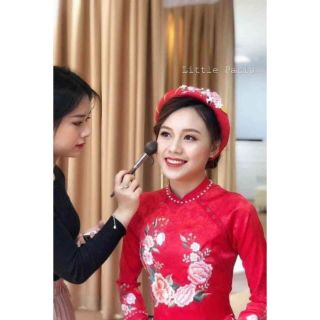Áo dài gấm tơ đỏ 2tà