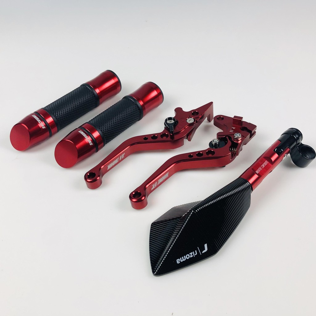 HÌNH THẬT Combo: 02 bao tay gù ý, 02 tay thắng  , 01 kiếng  chiếu hậu dùng cho các dòng xe -MÀU ĐỎ