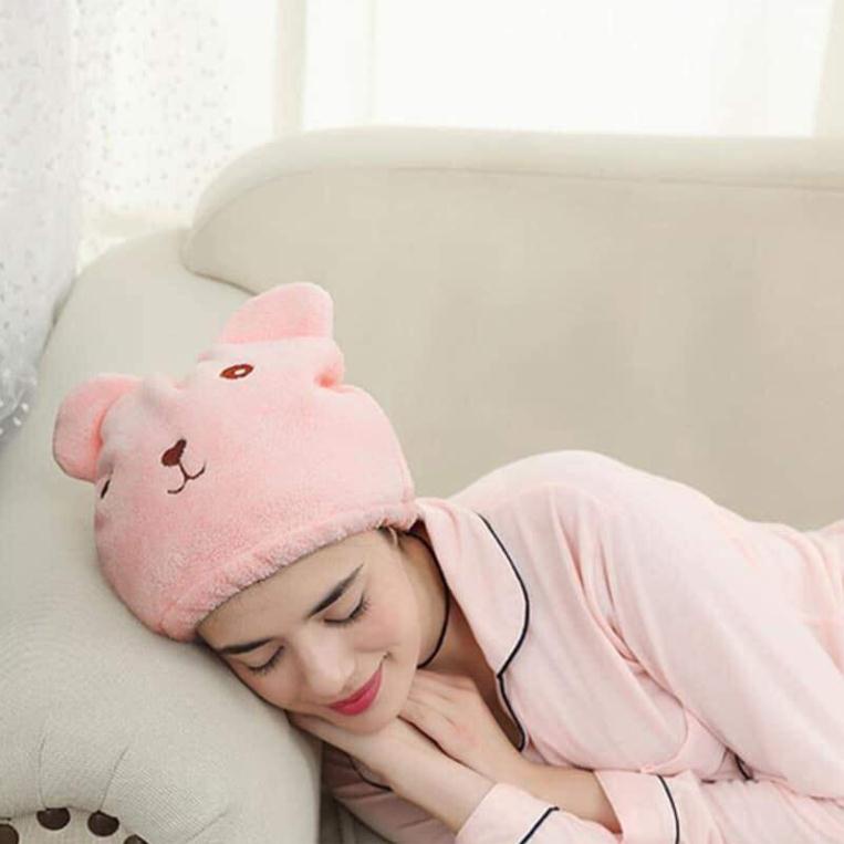 Khăn quấn tóc nhật được làm từ cotton mềm và xốp thấm hút nhanh