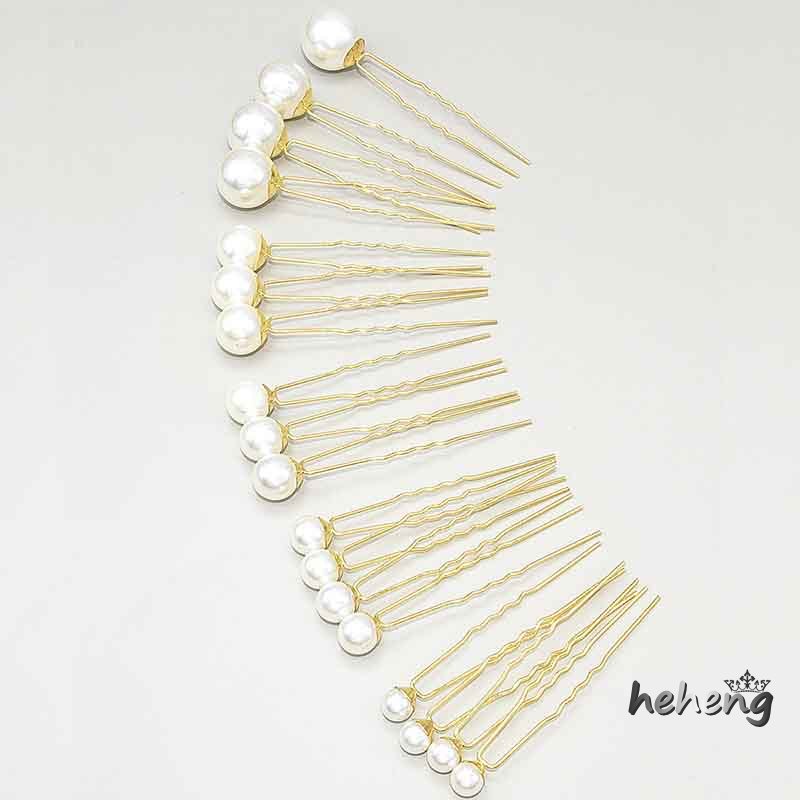 Set 18 Trâm Cài Tóc Đính Ngọc Trai Giả Thời Trang