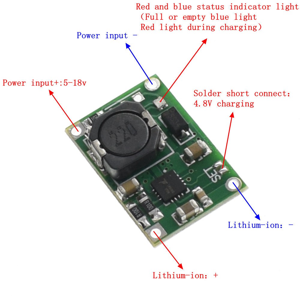 Mạch Sạc Pin Lithium - Li-ion - 18650 TP5100 2A (1 cell & 2 cell nối tiếp)