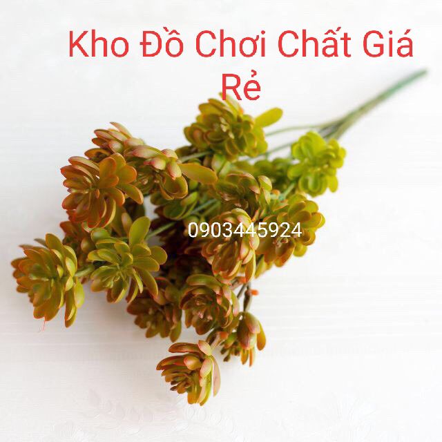 Cụm Sen Đá Nhựa Cao 41cm - Cây giả