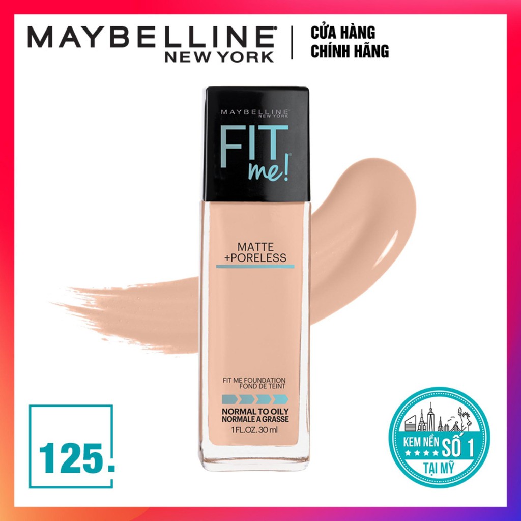 Shop hoathao23 - combo 2 Kem Nền Mịn Lì Fit Me Maybelline 125 Nude Beige 30ml Fit Me Matte + Poreless Foundation