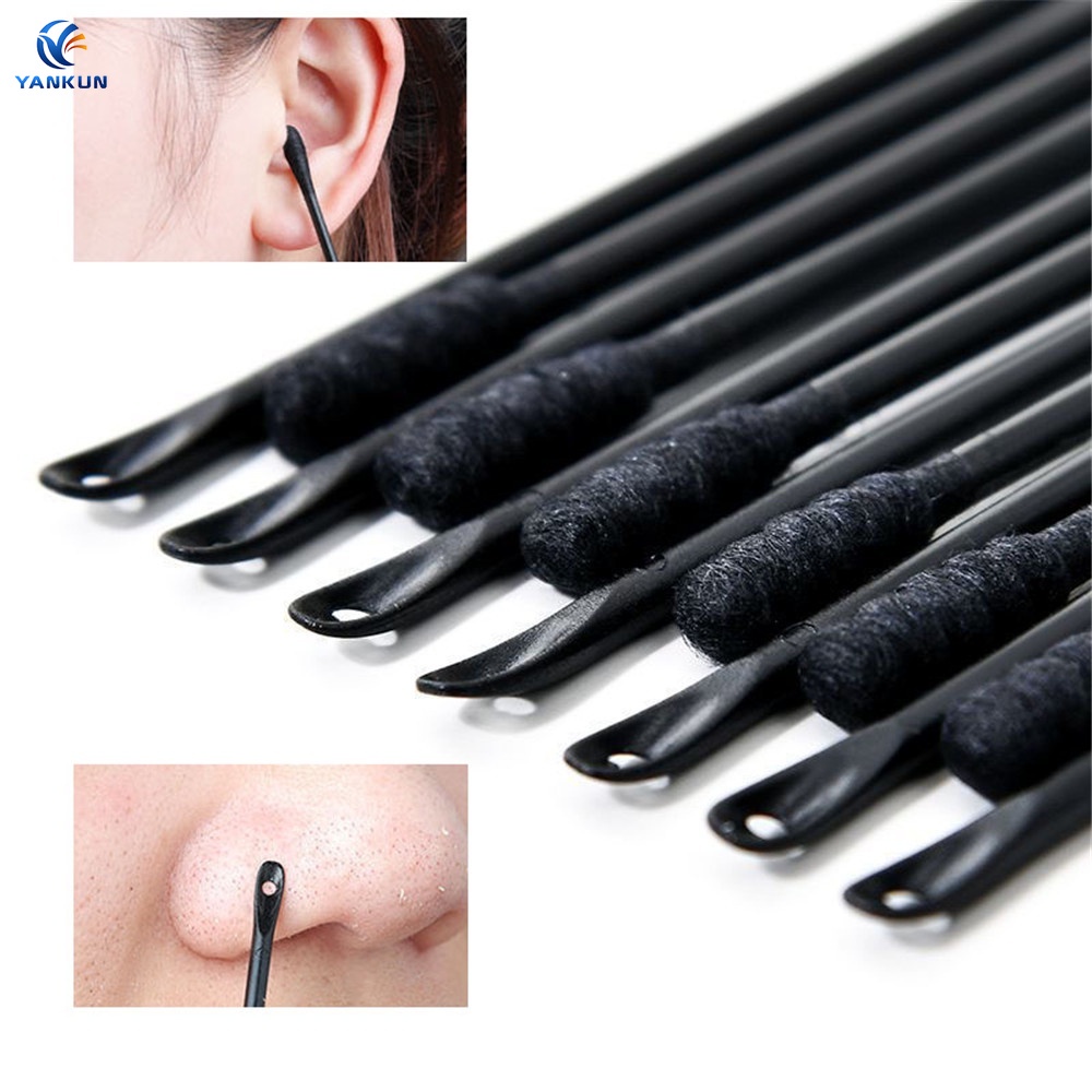 [Hàng mới về] Bộ 10 / 100 cái tăm bông cotton diệt mụn đầu đen dùng 1 lần
