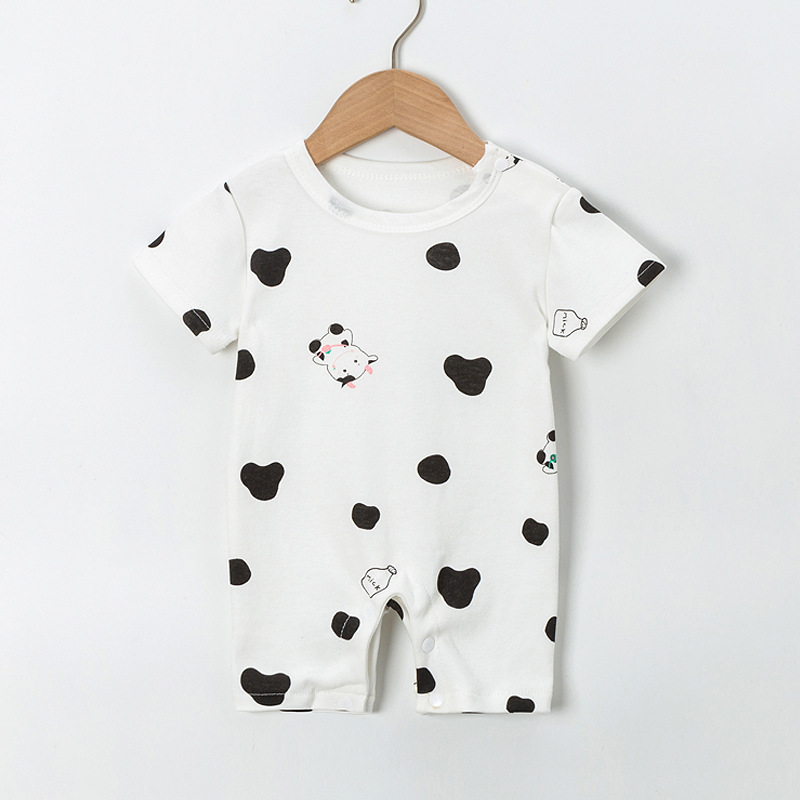 Jumpsuit Tay Ngắn Chất Cotton Thiết Kế Hở Đáy Cho Bé