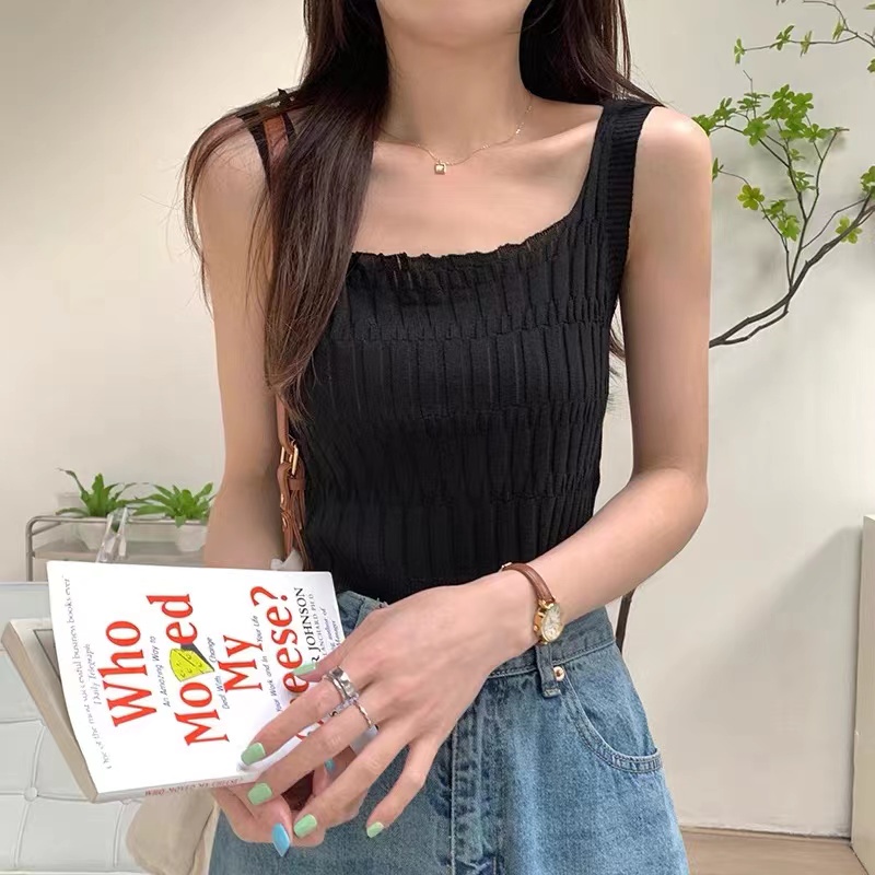 Áo Dệt Kim Không Tay Dáng Ôm Thời Trang Mùa Hè Dành Cho Nữ
