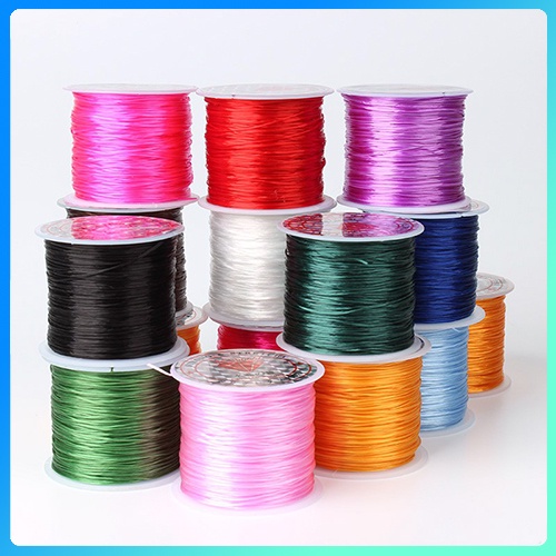 Dây Xâu Vòng Phong Thủy nhiều màu dài 50m, dây co dãn tốt chất liệu lụa bền - Dây làm Handmade xỏ hạt đá may mắn | BigBuy360 - bigbuy360.vn