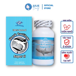 Viên Uống Hỗ trợ tăng cường tái tạo sụn khớp Shark Cartilage Super II Nuhealth của Mỹ 100 viên