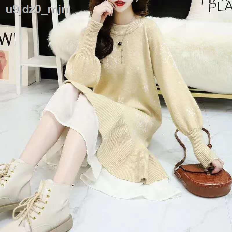 Maternity clothes autumn and winter snowflake dress net red suit 2020 loose pregnant belly cover sweater jacket | BigBuy360 - bigbuy360.vn