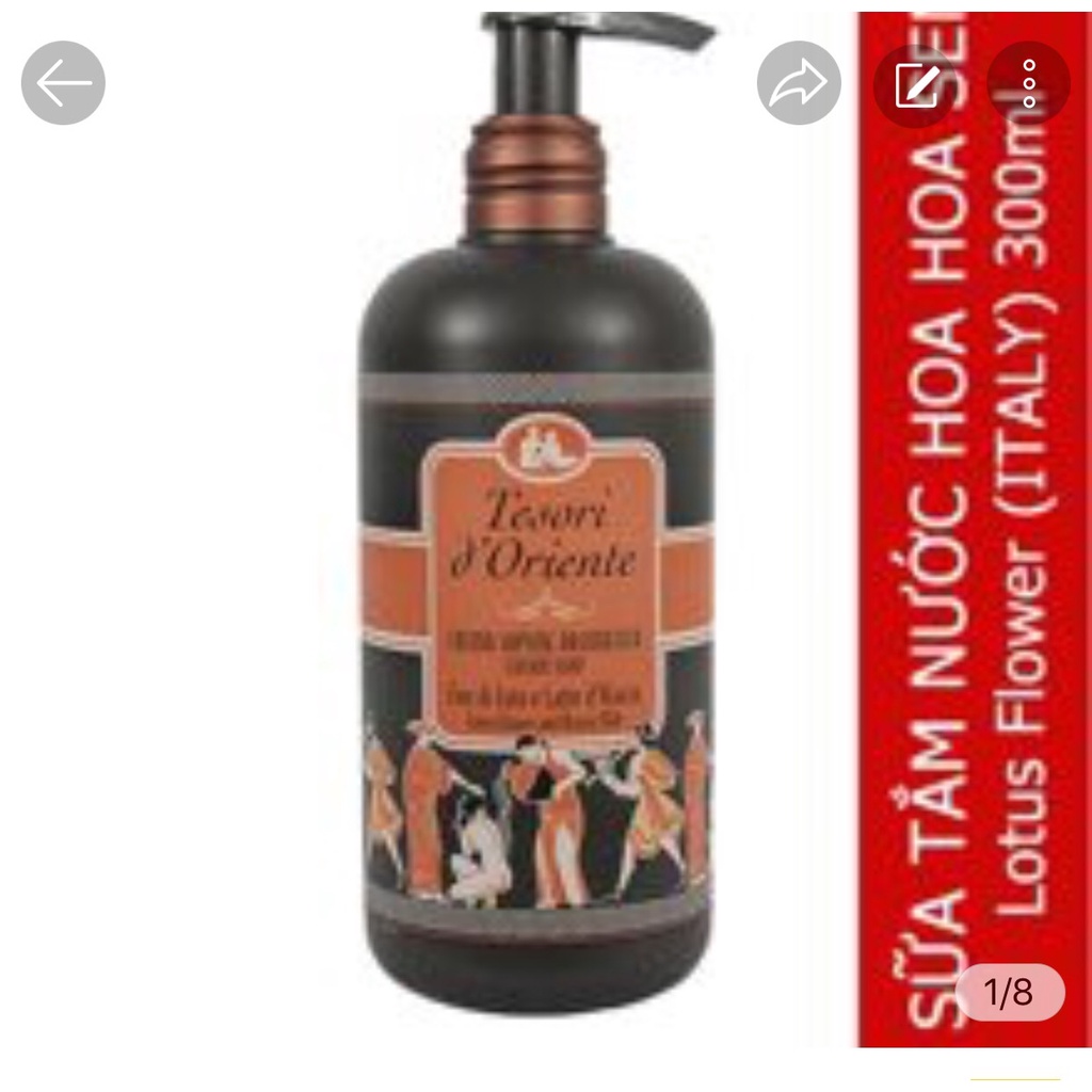Sữa Tắm Nước Hoa - Hương Hoa Sen 300ml-Tesori D'Oriente