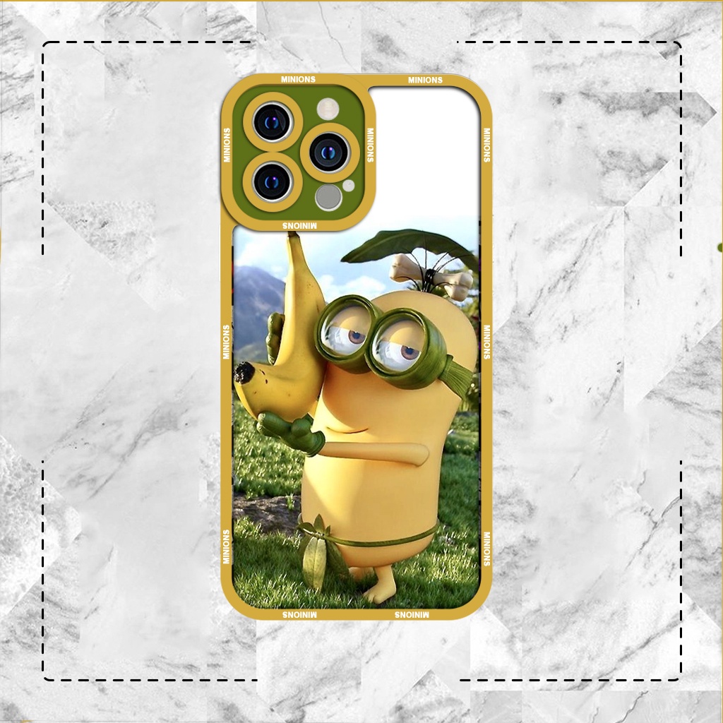 Ốp lưng iphone cạnh vuông JM CASE Minions ôm chuối 6plus/6s/6splus/7/7plus/8/8plus/x/xs/11/12/pro/max/plus/promax