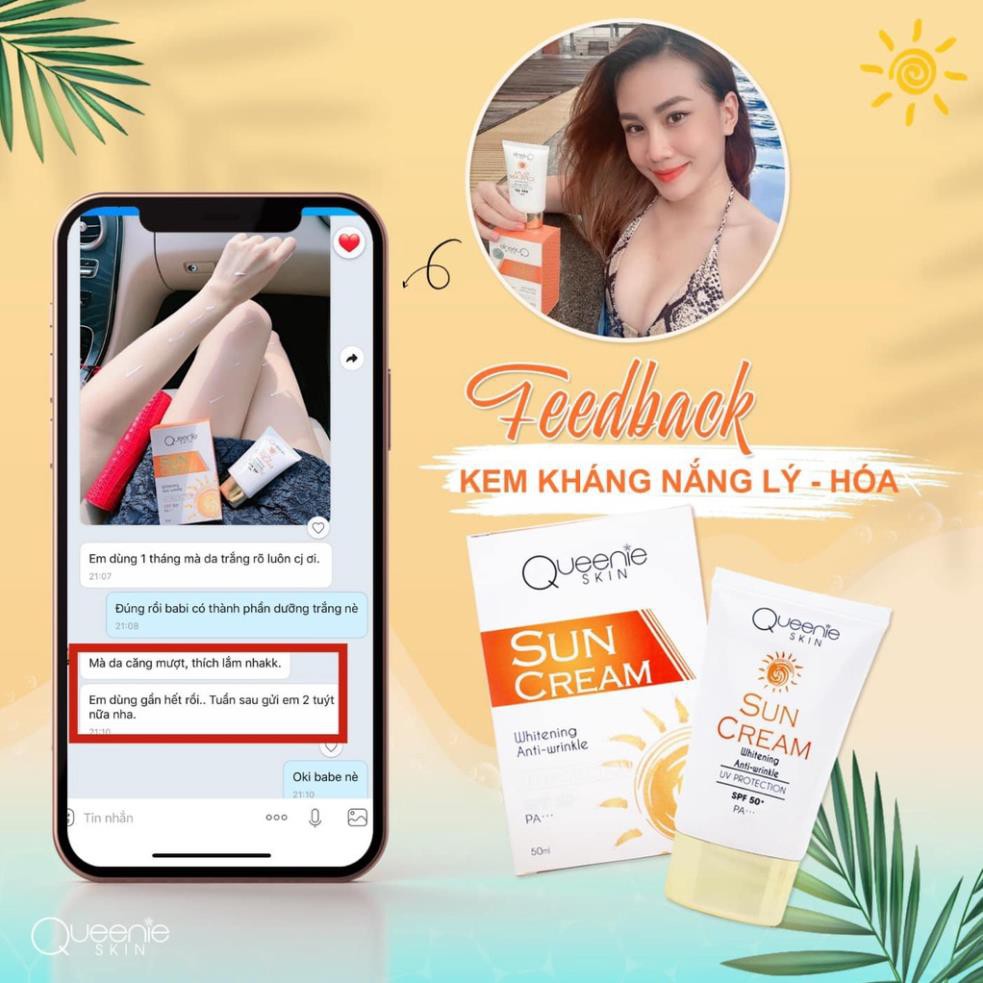 Kem Chống Nắng Queenie Skin Chính Hãng - Kem Kháng Nắng Lý Hóa Queenie Skin