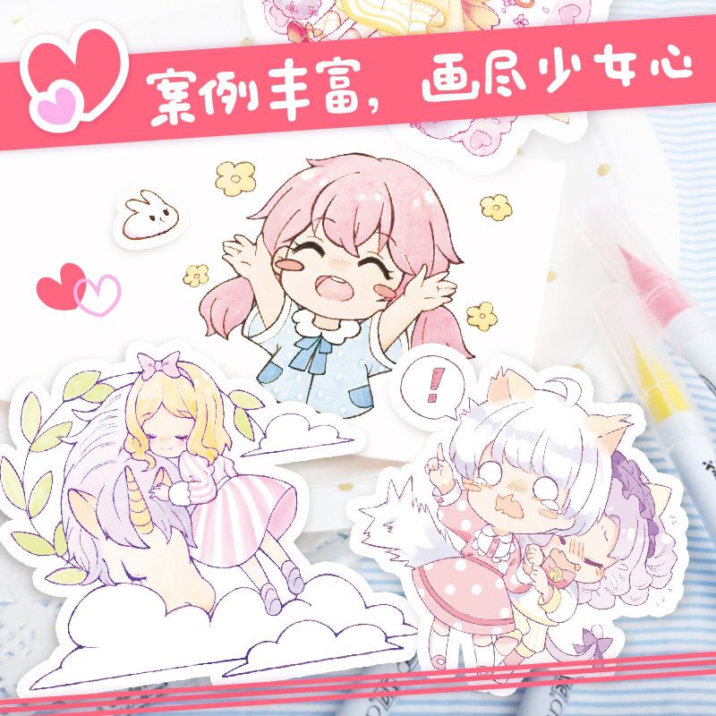 Combo 2 tập dạy vẽ chibi cute và đơn giản mà xinh - hướng dẫn chi tiết hơn 50 mẫu chibi nhiều phong cách