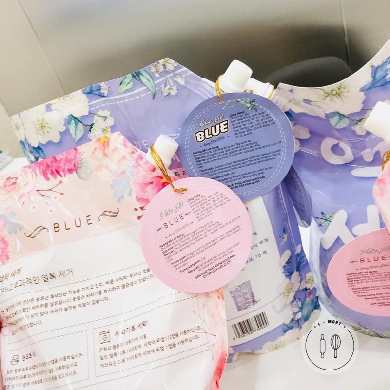 Nước giặt Bluee Hànn Quốc (Xanh &amp; Hồng) túi 2kg