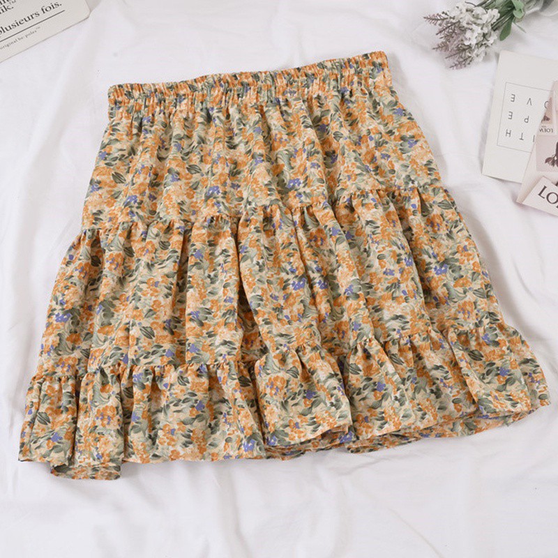 Chân Váy Lưng Cao Chất Chiffon Hoạ Tiết Hoa Thiết Kế Ngọt Ngào | BigBuy360 - bigbuy360.vn