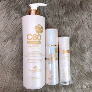 Bộ dầu gội ngăn rụng tóc và tinh chất kích thích mọc tóc c60 scalp essence labios