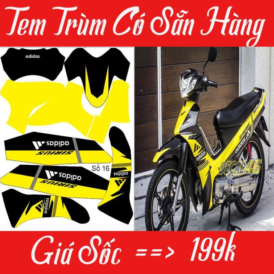 Tem Trùm Xe Sirius Sẵn Giá Rẻ