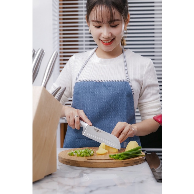 Bộ dao Xiaomi HuoHou 6 món cao cấp kèm đế gỗ