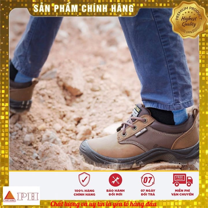 Giày bảo hộ jogger Sahara S3 nâu, da cao cấp, siêu bền