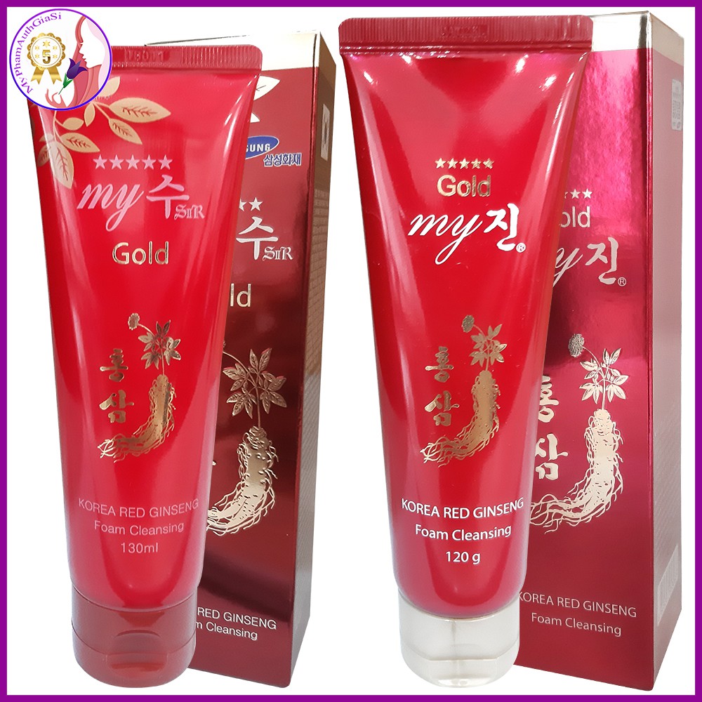 Sữa rửa mặt My Gold chiết xuất sâm đỏ làm trắng da và mờ vết thâm 120ml Hàn Quốc