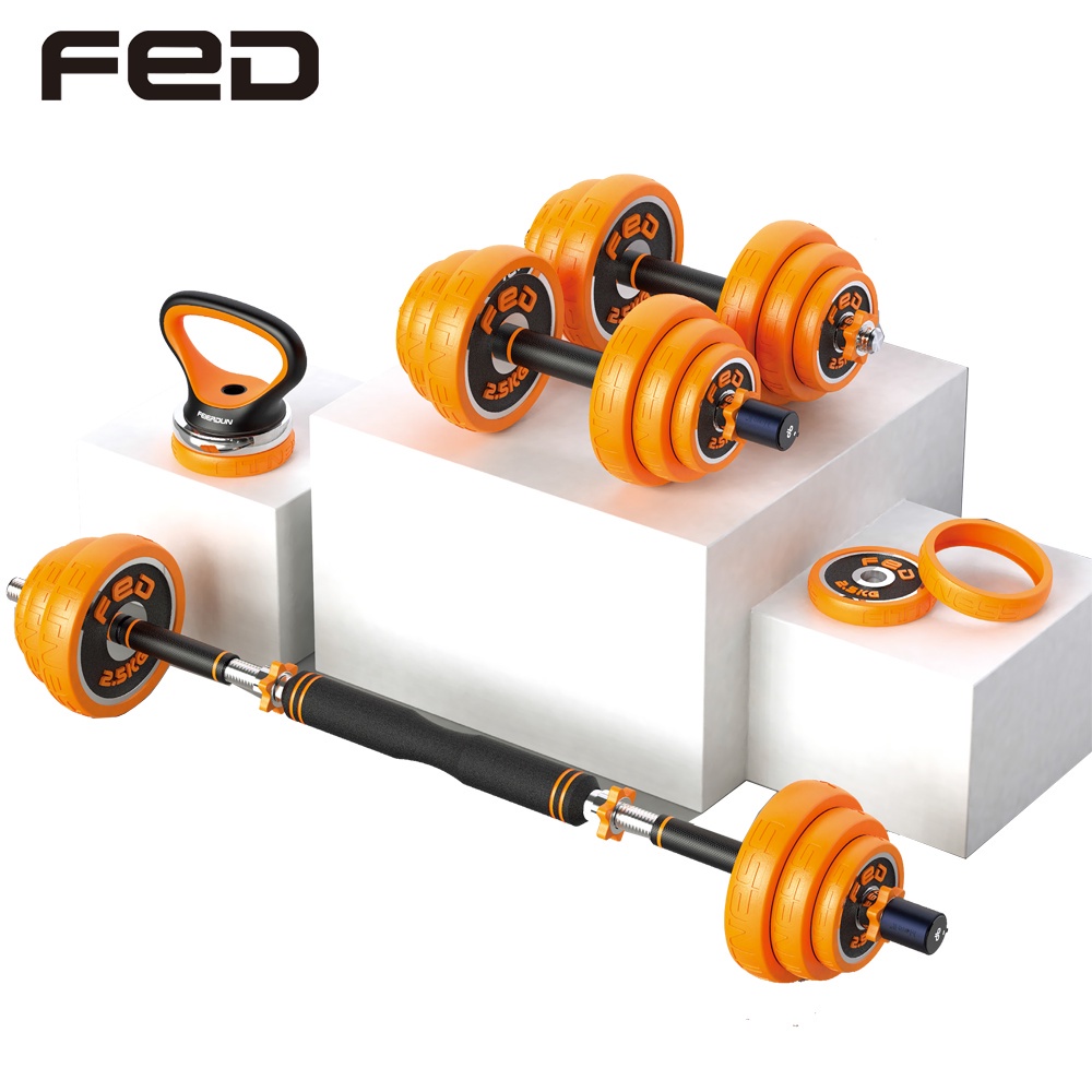 Tạ tay 20 kg. Bộ tạ gang mạ niken  Điều Chỉnh Đa Năng 4 IN 1 FED-8007 loại 20kg ( Bảo hành 12 tháng)