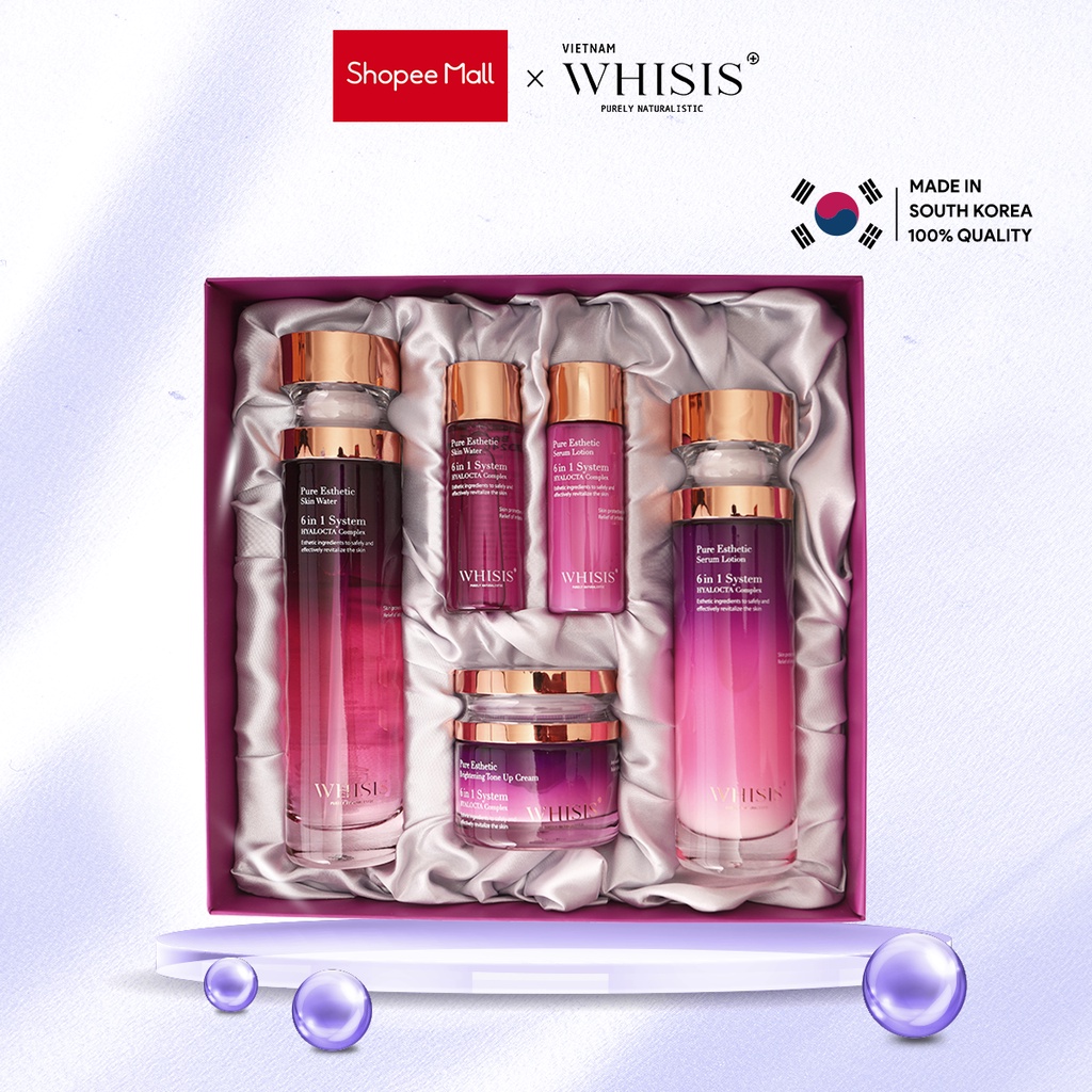 Bộ Chăm Sóc Da Chuyên Sâu WHISIS Pure Esthetic Skincare Set Giúp Cấp Ẩm Làm Dịu Dưỡng Sáng Da