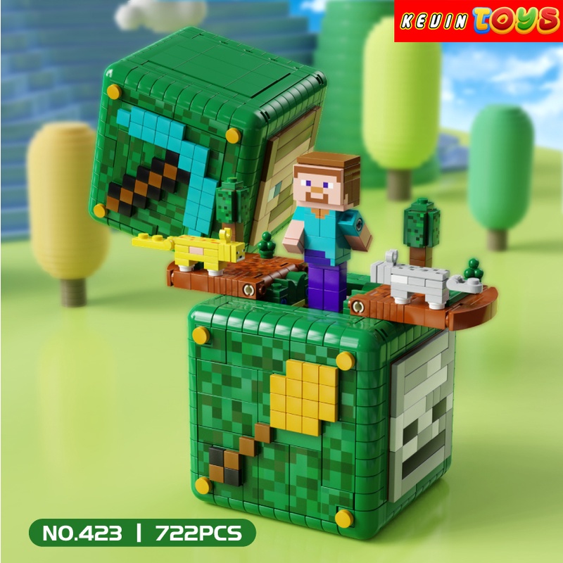 Đồ Chơi Lắp Ráp Kiểu Lego MineCraft Hộp Thế Giới My World Organ Box ModelLW423 Với 722 Mảnh Ghép