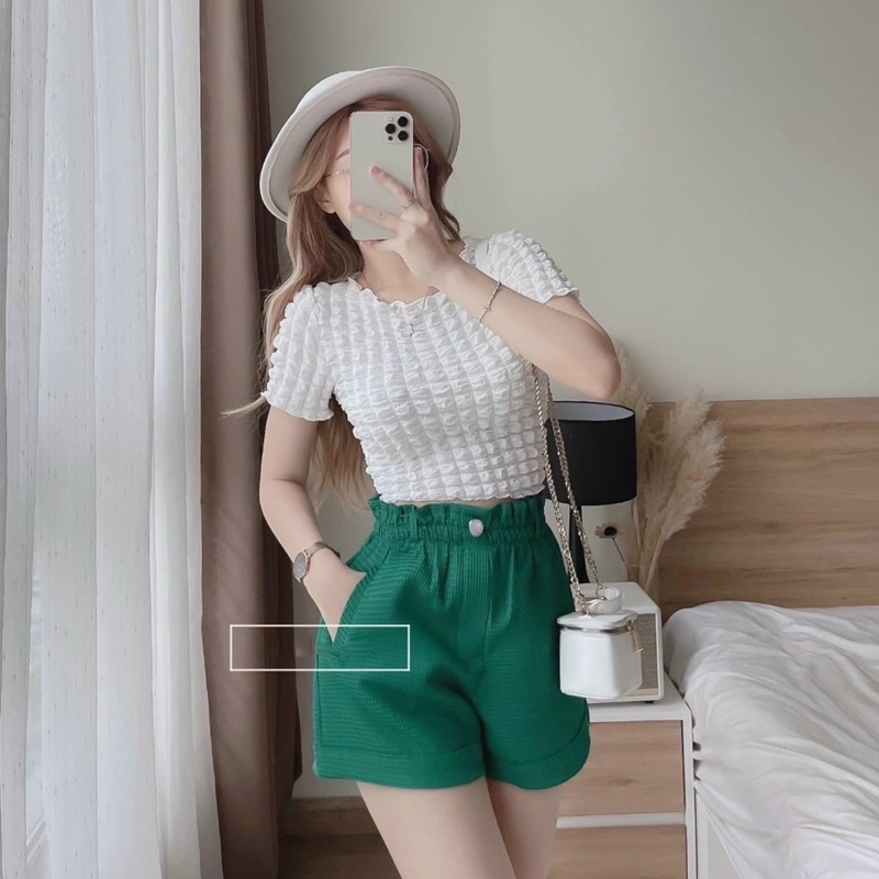 Quần short cạp cao tổ ong hàng mới siêu Hot