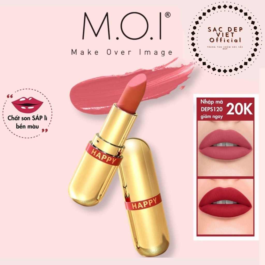 Son Môi Mini - Set 2 Thỏi - MOI Cosmetics Hồ Ngọc Hà - Golden Gift