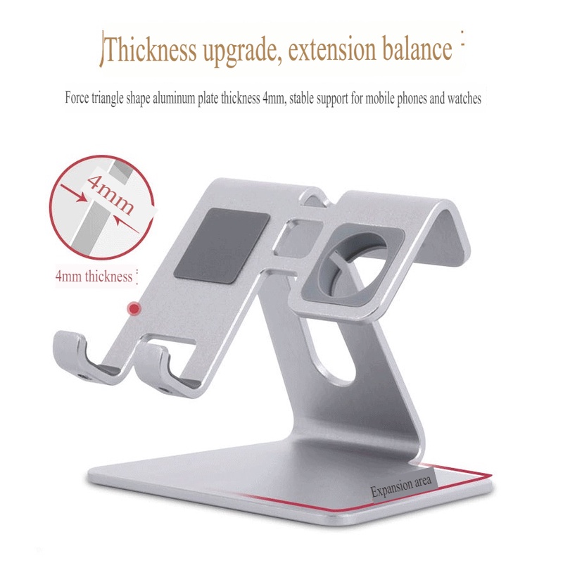 Giá Đỡ Điện Thoại Máy Tính Bảng Đồng hồ 2IN1 Kim Loại Nguyên Khối K2 cực chất chắc chắn - KAERSI Stand phone iwatch
