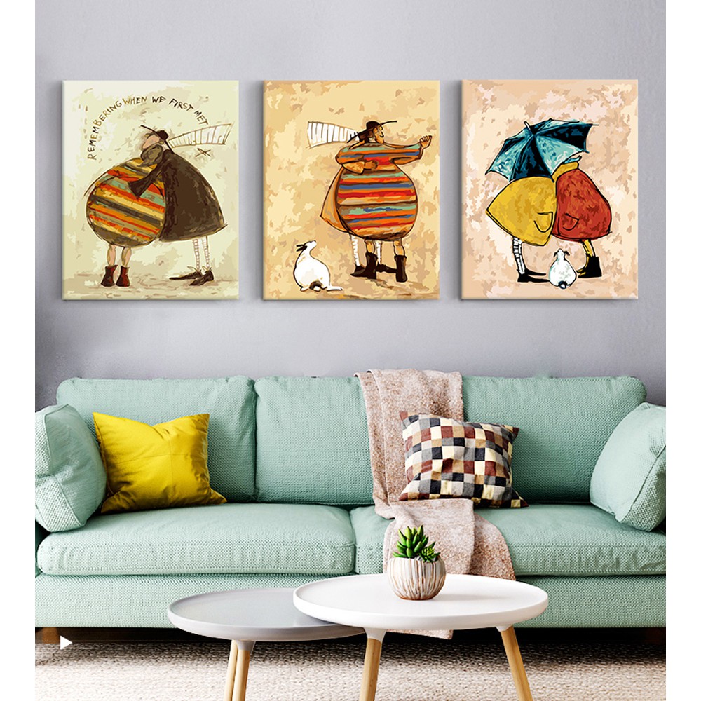 Tranh tô màu theo số sơn dầu số hóa Smile FMFP Đôi tình nhân tranh Sam Toft T41234