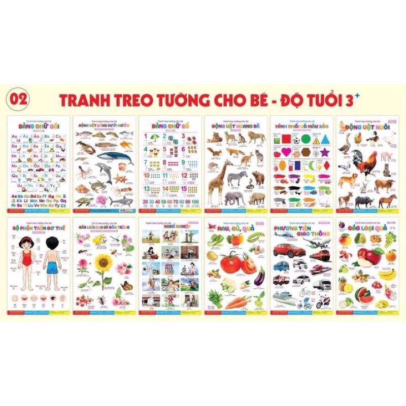 Tranh treo tường 14 chủ đề cho bé