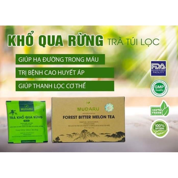 TRÀ KHỔ QUA RỪNG MUDARU [HỘP 25 TÚI]- ỔN ĐỊNH ĐƯỜNG HUYẾT - THANH NHIỆT GIẢI ĐỘC - GIẢM CÂN