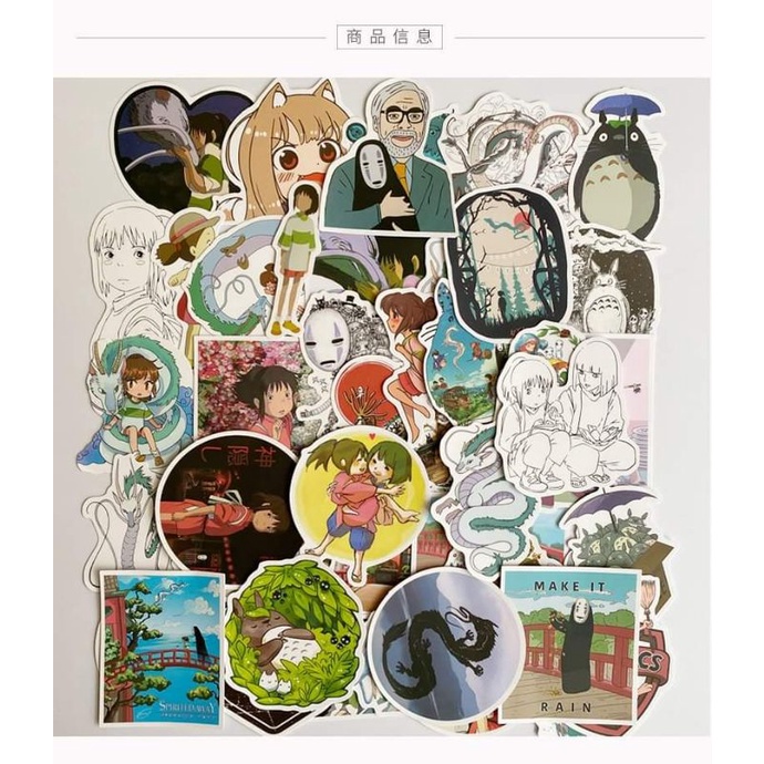 Sticker vô diện / ghibli 50 miếng chống thấm