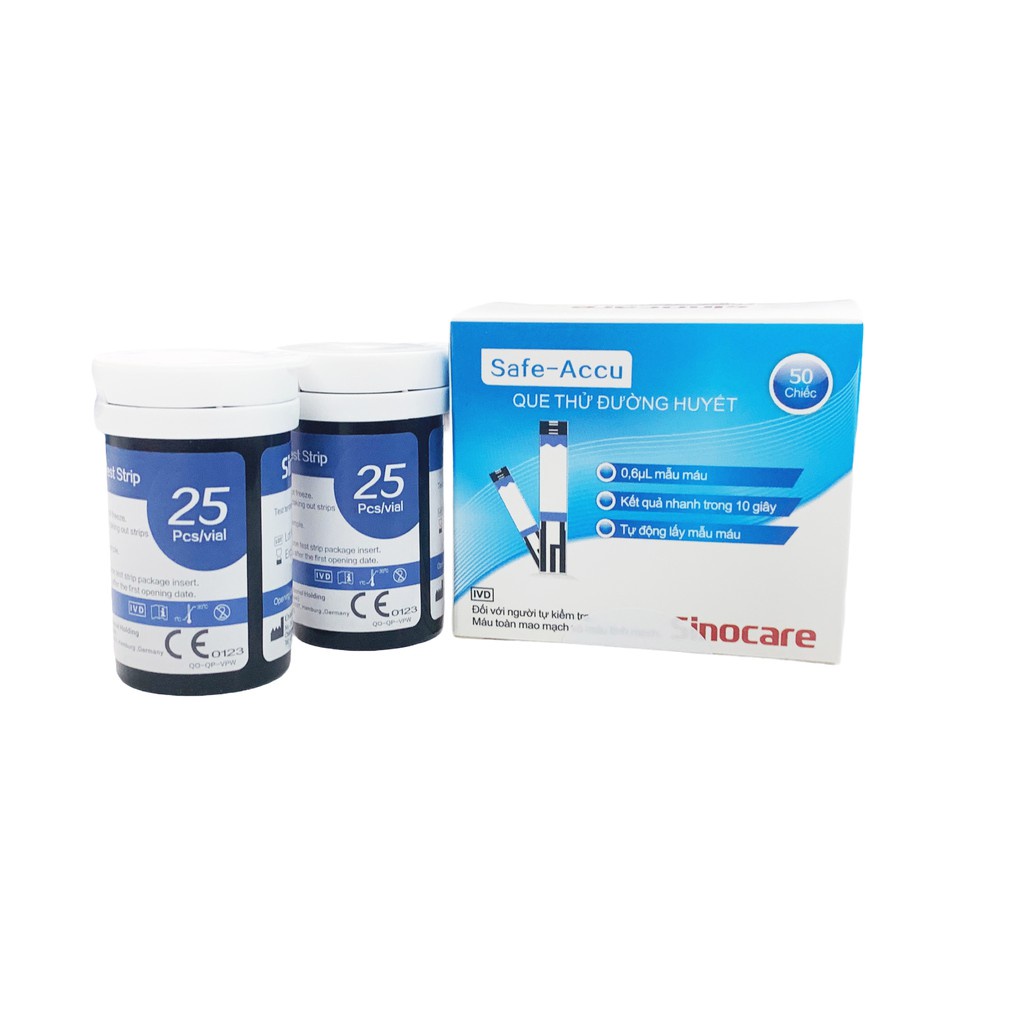 Hộp 50 Que Thử Đường Huyết Sinocare Safe-Accu - Blood Glucose Test Strip