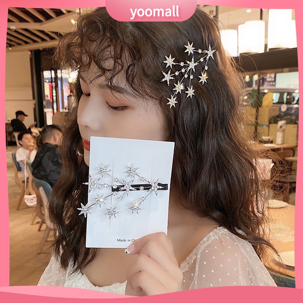 Kẹp Tóc Hình Ngôi Sao Đính Đá Lấp Lánh Phong Cách Sành Điệu Dành Cho Nữ