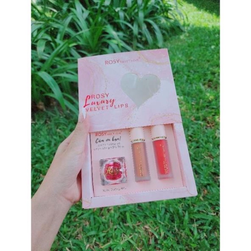[COMBO 3 IN 1] SÉT 2 SON KEM LỲ CAO CẤP ROSY + 1 DƯỠNG MÔI - LÂU TRÔI, KHÔNG CHÌ, MÀU HOTTREND
