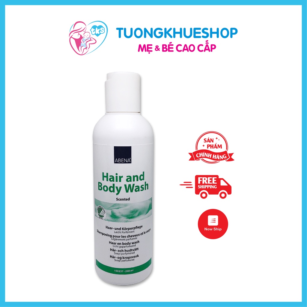 Dầu gội khô Abena Hair &amp; Body Wash 200ml - Tắm gội khô 2in1