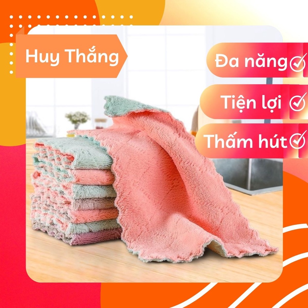 [GIÁ HỦY DIỆT ] Khăn Lau Bếp 2 Mặt, Đa Năng - Lau Bát, Lau Cốc, Lau Chén Siêu Thấm Hút - Huy Thắng Shop