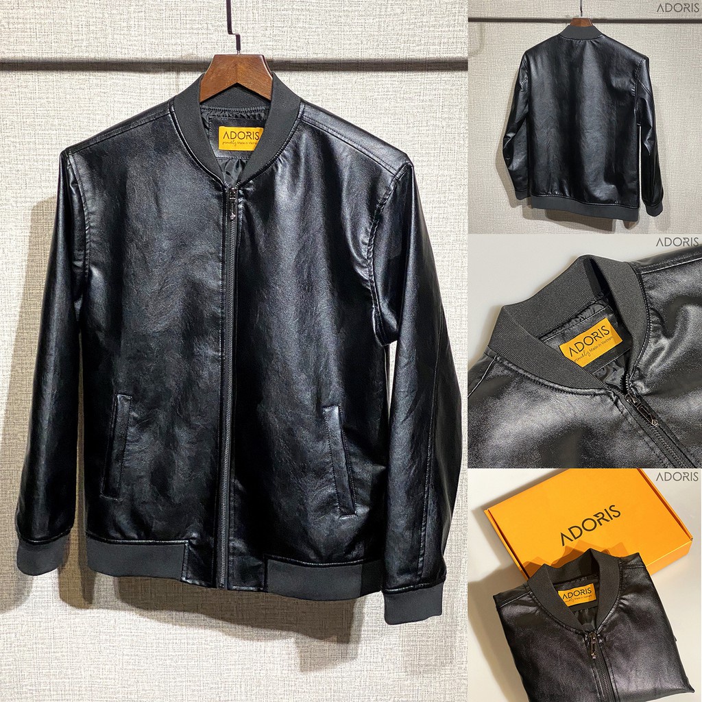 Áo Khoác Nam Bomber, Da Adoris AD12 chất PU nhập khẩu. BH 12 tháng !