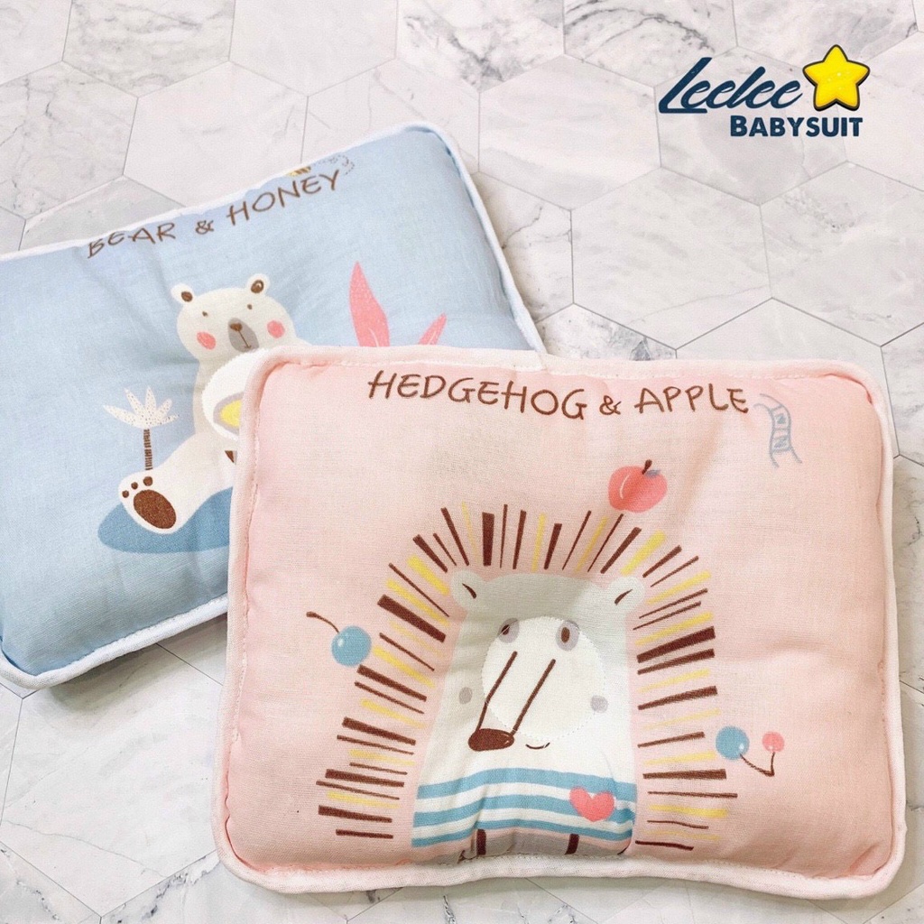 Gối xô sơ sinh chống méo bẹp đầu, gối lõm sợi tre cao cấp xuất Nhật thoáng khí thấm mồ hôi