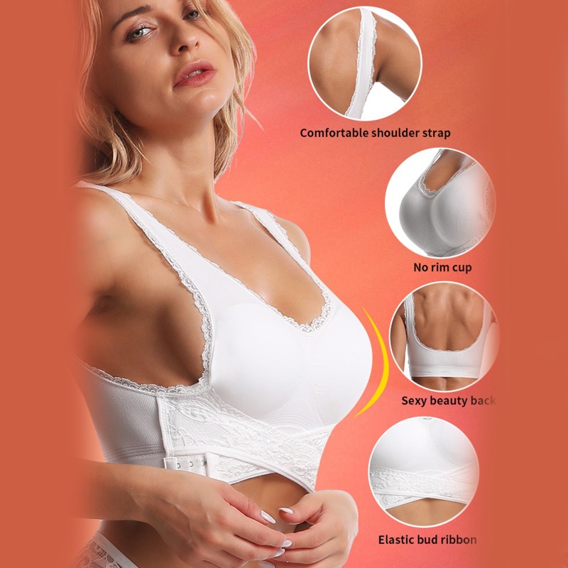 Youyo Áo Lót Thể Thao Nâng Ngực Không Đường May Khóa Chéo Phía Trước Size Lớn Cho Nữ