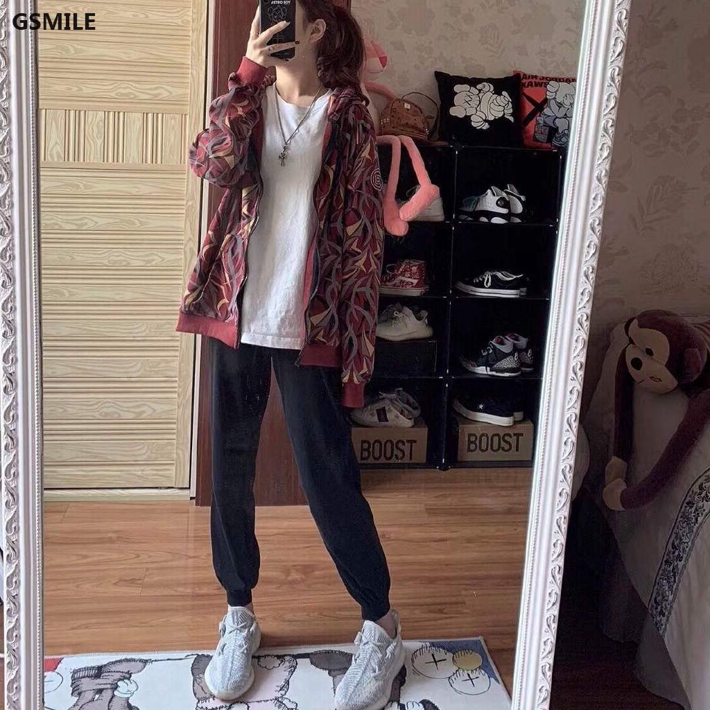 Áo khoác dáng rộng có khóa kéo phong cách Hàn Quốc retro | BigBuy360 - bigbuy360.vn