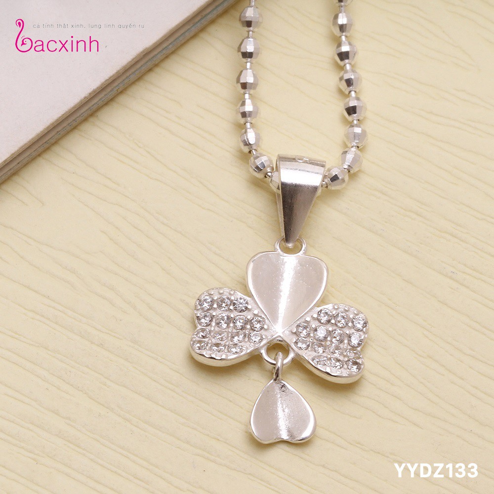 Mặt dây chuyền bạc Ý 925 Bạc xinh Huệ Ngân - Cỏ bốn lá may mắn YYDZ133