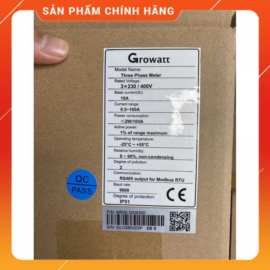 Đồng hồ bám tải, meter bám tải 3 Pha Growatt Luxpower SDM630 V2, V3 đo trực tiếp 100A, CT MSP24648