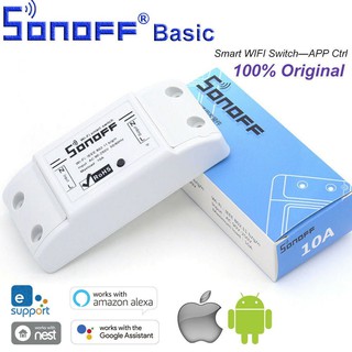 SONOFF BASIC R2 New (SP Quốc Tế) - Công Tắc 220V 10A, Điều Khiển Từ Xa qua Wifi, APP Ewelink trên smartphone Thông Minh