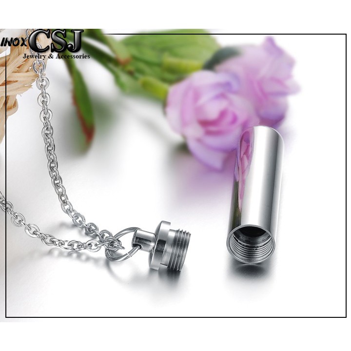 MẶT DÂY CHUYỀN VIÊN ĐẠN TÙ INOX RỖNG RUỘT ĐẸP MD070